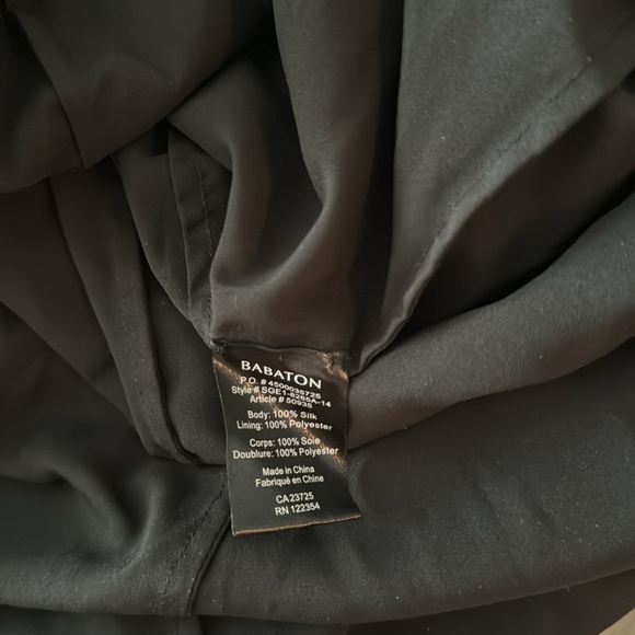 Babaton silk dress. Ankle length black with white pattern. - Picture 6 of 7